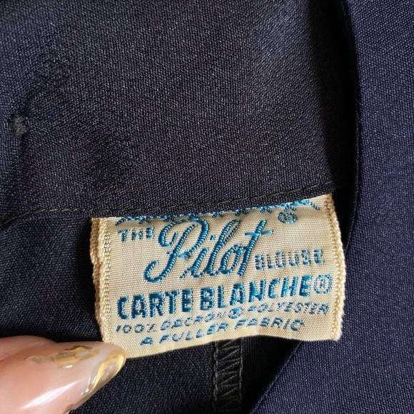 Vintage 60s navy blue sleeveless top - Picture 5 of 8